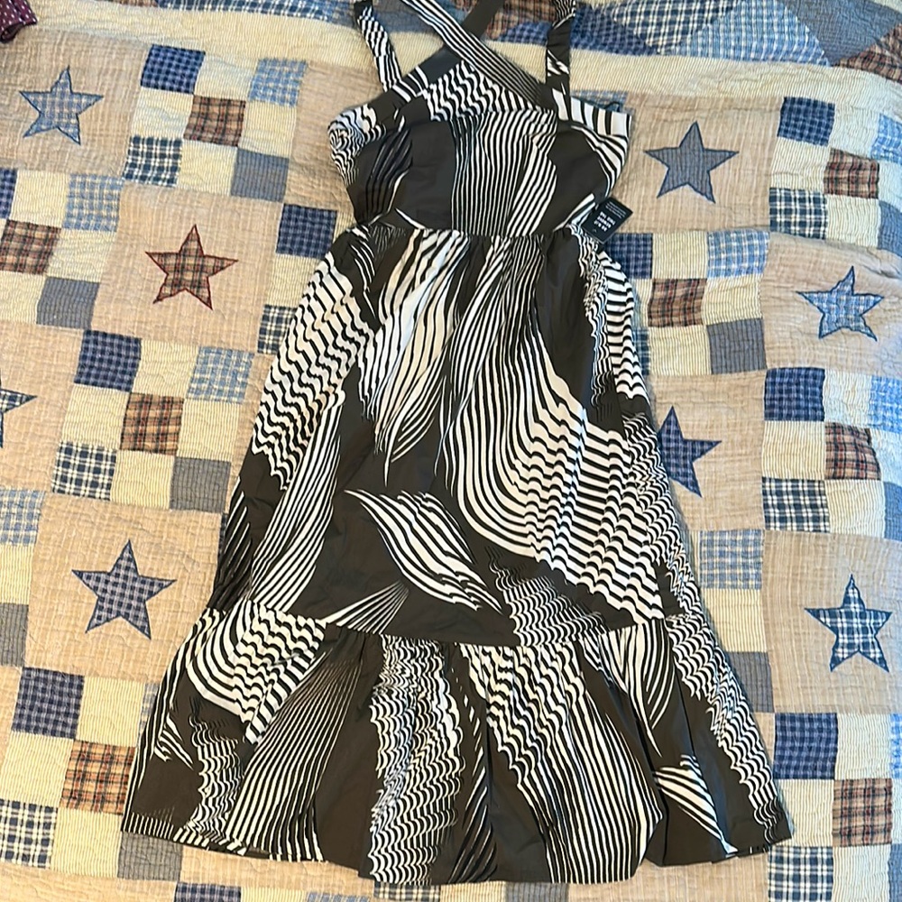 Express Printed Halter Tiered Midi Dress Sz S NWT